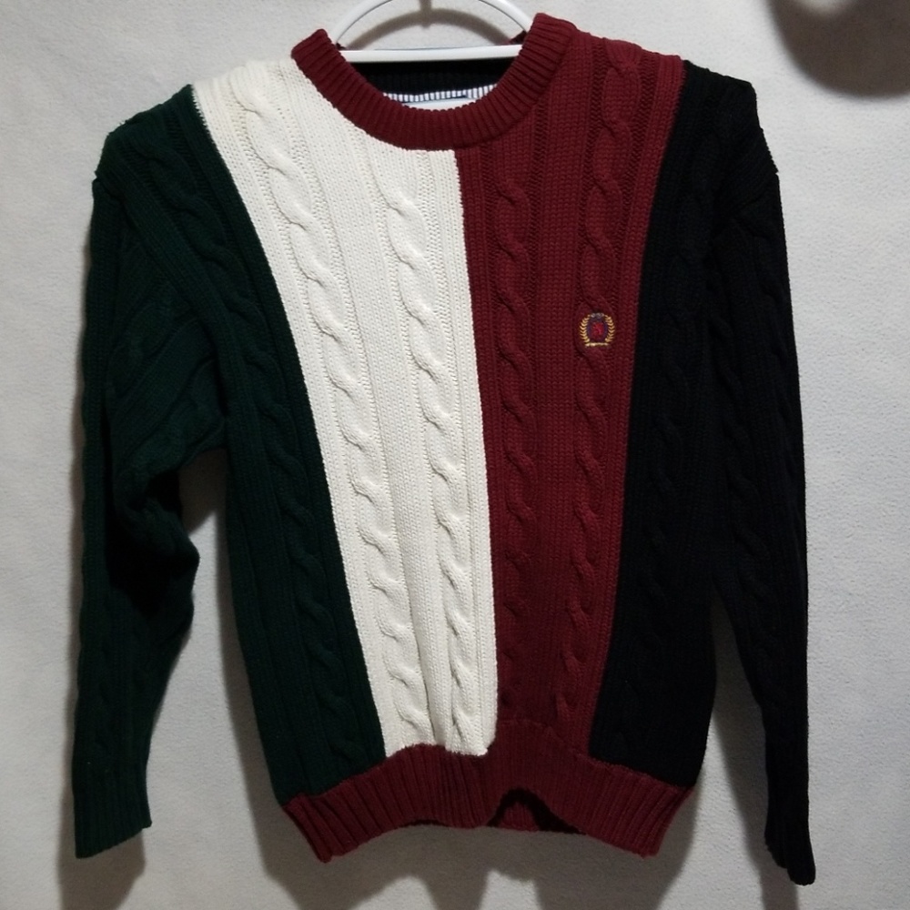 Tommy Hilfiger Quad Color Mens Crew Neck Sweater